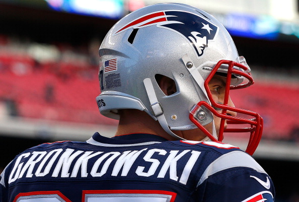 FOXBORO, MA - NOVEMBER 18: Rob Gronkowski #87 of the New England Patriots watches on before a game against the Indianapolis Colts at Gillette Stadium on November 18, 2012 in Foxboro, Massachusetts. (Photo by Jim Rogash/Getty Images)