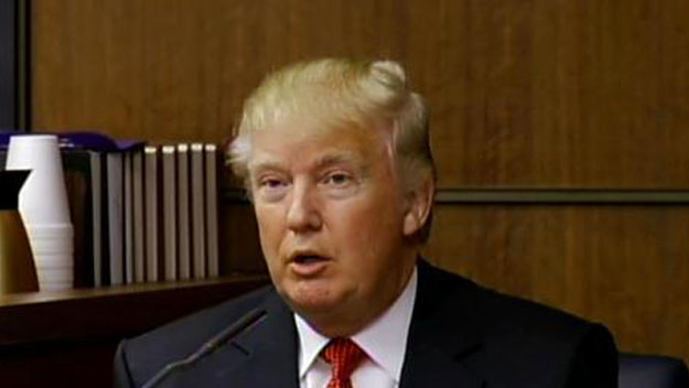 March 10, 2014: Donald Trump testified in court in Fort Lauderdale.  (Source: CBS4)