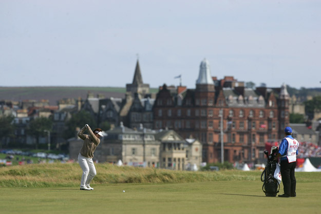 ST ANDREWS, UNITED KINGDOM - AUGUST 04:  Yuri Fudoh of Japan hits her second shot on the 14th hole during the Third Round of the 2007 Ricoh Women's British Open held on the Old Course at St Andrews on August 4, 2007 in St Andrews, Scotland.