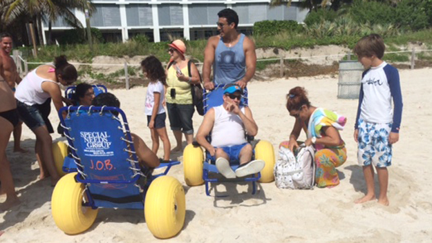 Special beach wheelchairs at Allison Park.  (Source: Jasmine Kripalani) 