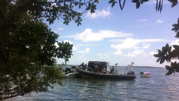September 4, 2014: The boat where stabbing suspect Ernesto Herrada-Cordova was located in the Florida Keys. (Source: MCSO)