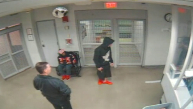 Still image from video of Justin Bieber during a DUI test at the Miami Beach Police Station.