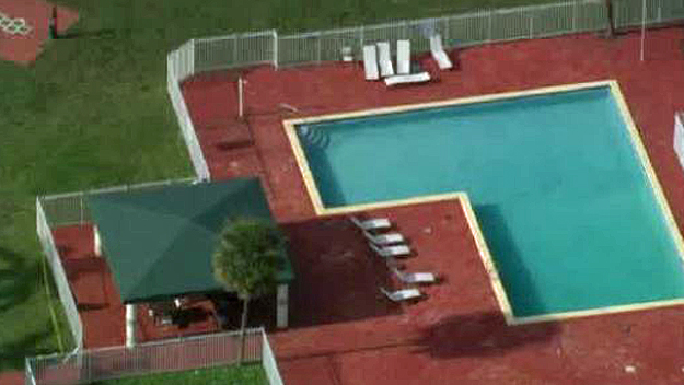 A 3-year-old child was rushed to a hospital after nearly drowning at an Oakland Park apartment complex pool on Monday.(Source: CBS4)