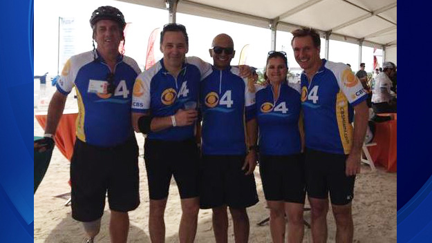 CBS4's team at the Dolphins Cycling Challenge on February 7, 2015. (Source: CBS4)
