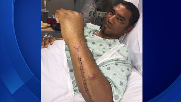 Officer Lino Diaz was shot twice while serving a search warrant at a home in North Miami Beach. (Source: City of North Miami Beach)