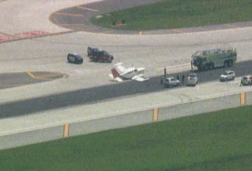 It was a rough landing for passengers aboard a plane that landed in Fort Lauderdale Executive Airport on May 22, 2015. (Source: CBS4) 