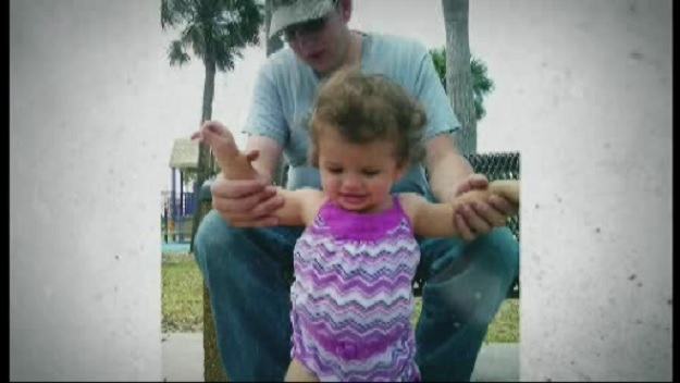 Robert Baumann was reunited with his daughter Lilly after a 15-month separation. Lilly's mother is accused of 'parental abduction.'  (Source: CBS4)  