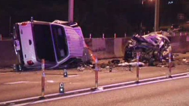 Five dead in wrong way crash on I-95. (Source: CBS4) 