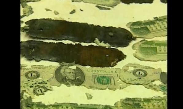 Money found tied to D.B. Cooper. (Source: CBS NEWS)