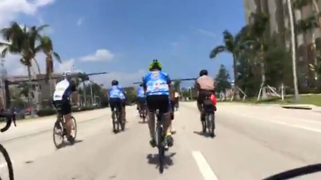 Call For Bicycle Safety At Ride Of Silence On Rickenbacker Causeway