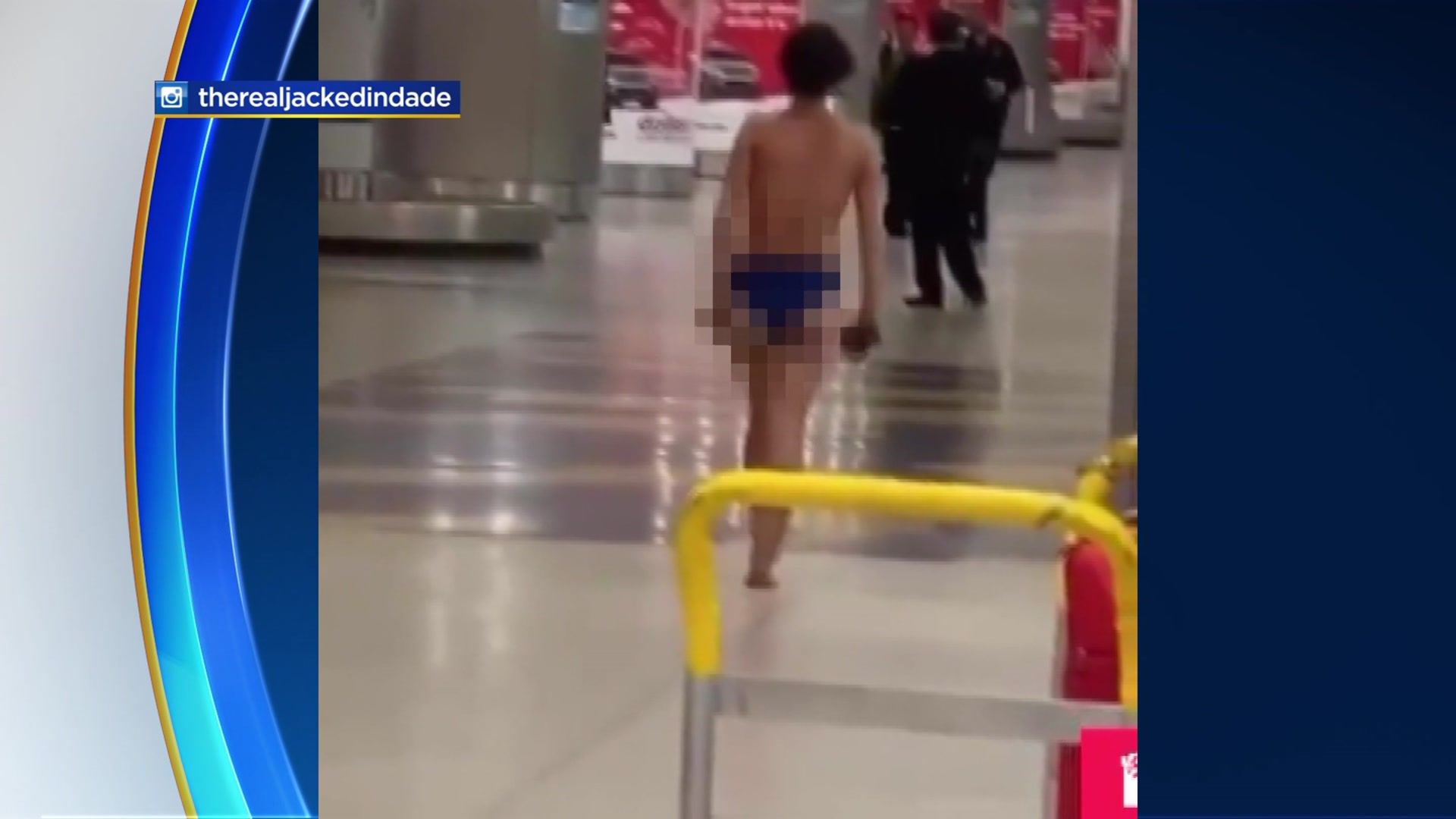Video shows woman strip off clothes, walk around naked at 