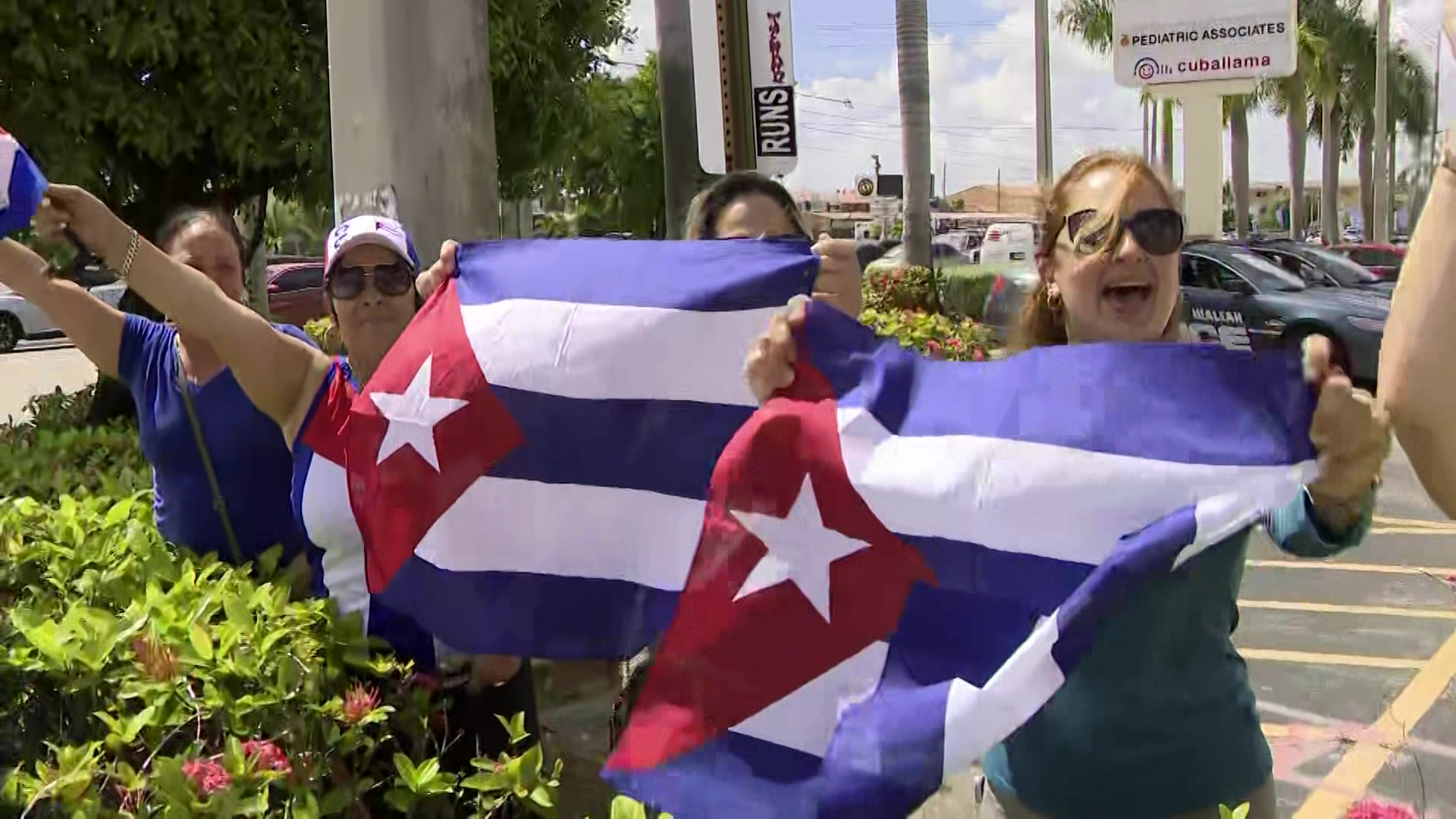 People Gather To Rally For A Free Cuba In Hialeah