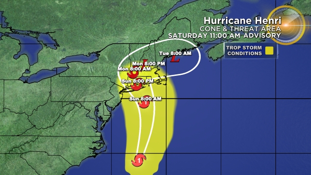 Henri Now A Hurricane; Expected To Make Rare Landfall In New York or New England