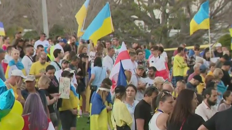 Ukrainians, Supporters Gather At Bayfront Park, As Russians Continue Attack On European Nation