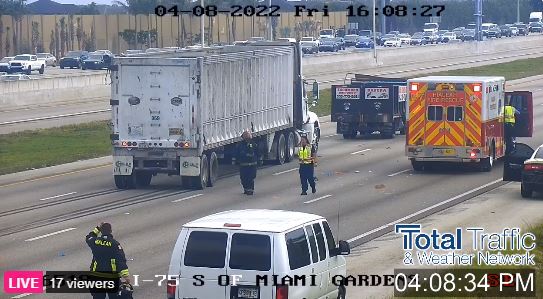 Major Accident Shuts Down I-75 Near Miami Gardens