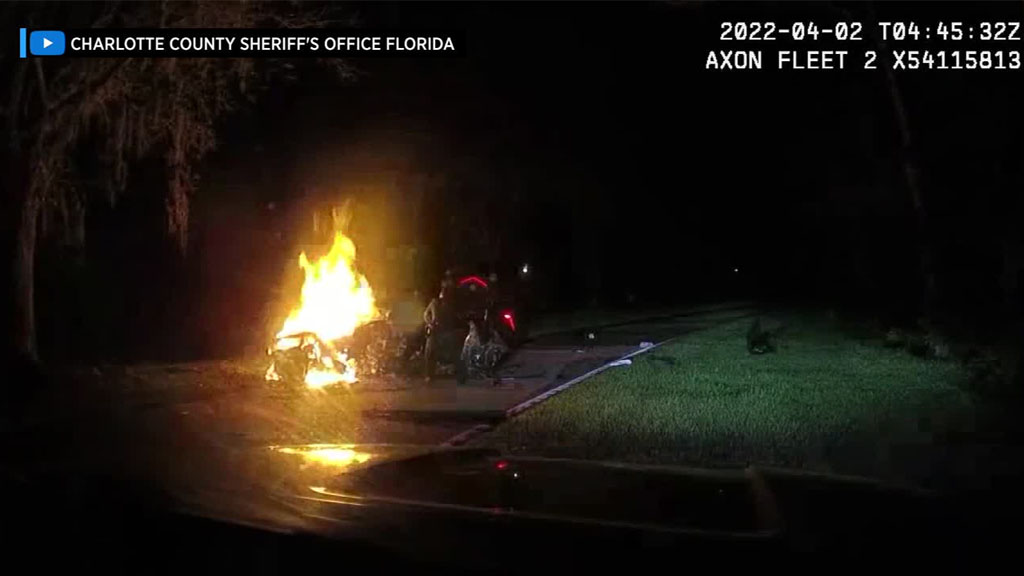 SEE IT: Heroic Florida Deputies Pull Man From Burning Car