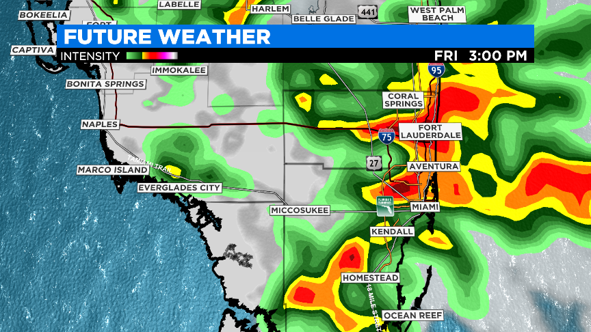 Miami Afternoon: Scattered Showers, Thunderstorms In The Afternoon, Drier Saturday