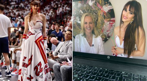 Opera Singer, Fashion Designer Radmila Lolly Thrills Miami Heat Fans With Custom-Designed Ball Gowns