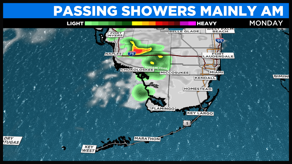 Miami Weather: Brief Passing Showers Next Few Days