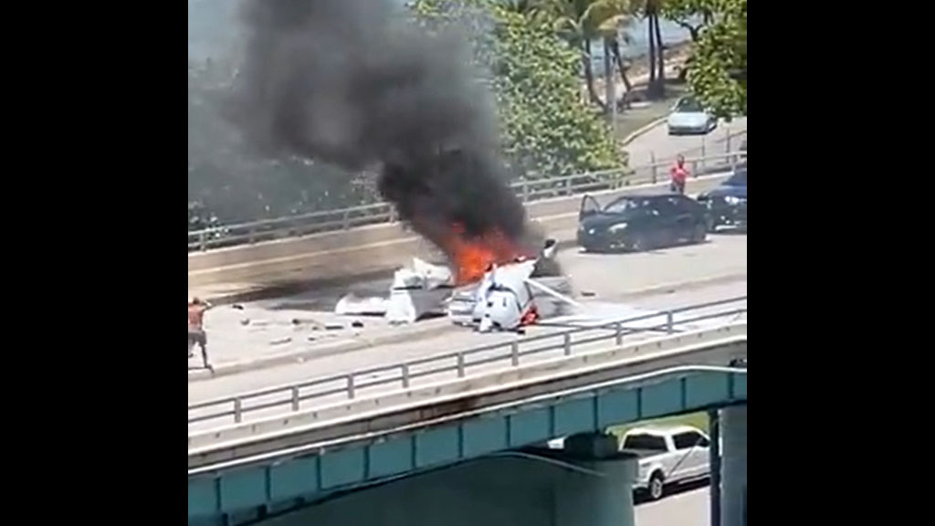 Small Plane Hit SUV When It Crashed On Haulover Inlet Bridge, One Person Killed, Five Injured